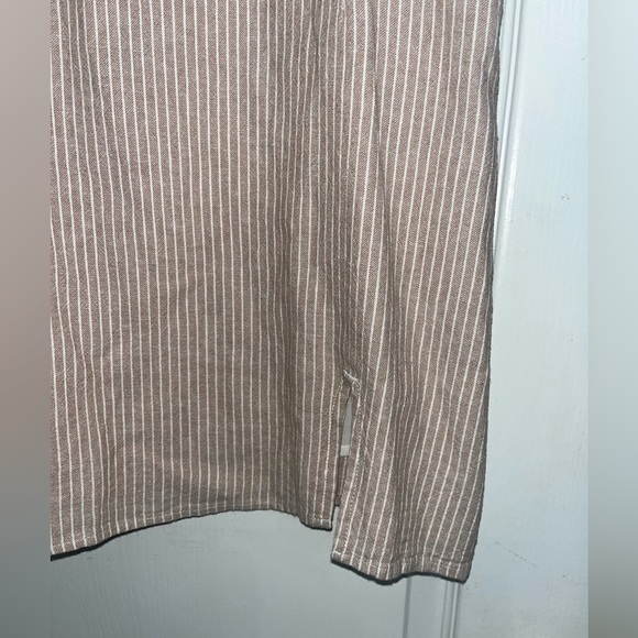 Abercrombie and Fitch Linen Blend Tan Striped Mini Dress NWT — M - Picture 4 of 8